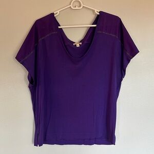 GAP Deep Purple Short Sleeve Scoop Neck Tee